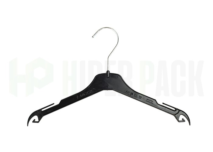 Percha Clásica para Niños con Gancho Metálico - Art. CL12 - Negro