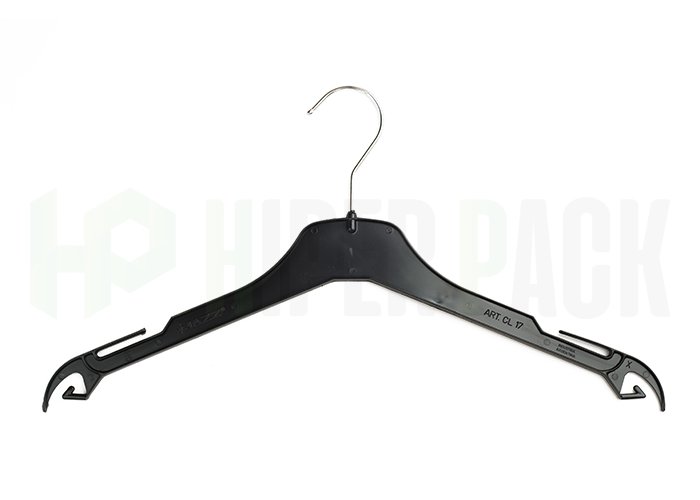 Percha Clásica Adultos con Gancho Metálico - Art. CL17 - Negro
