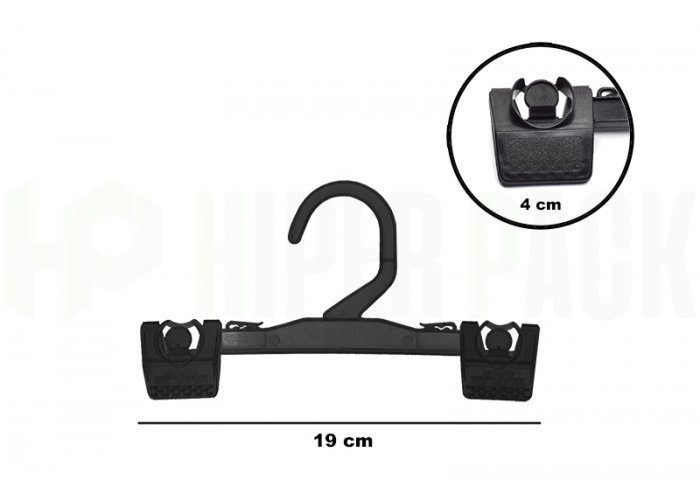 Percha con Broche para Pollera y Pantalón de Bebés - Art. T19 - Negro