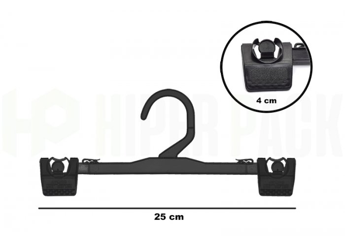 Percha con Broche para Pollera de Niños - Art. T27 - Negro