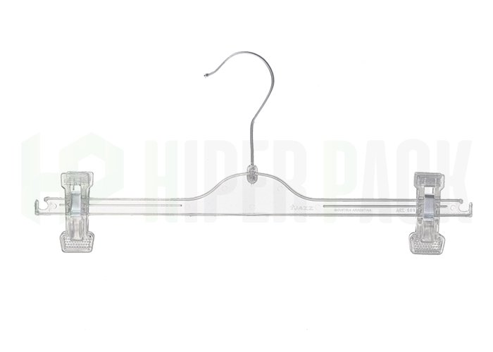 Percha con Broche Móvil para Pantalón y Pollera - Art. T501 - Cristal