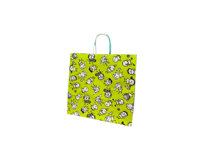 Bolsa de papel fantasía con manija estampada - Varios diseños y medidas - Bolsa Huellas 34X17X39