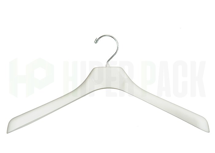 Percha Anatómica Ancha Sin Barral para Sastrería - Art. T-45 - Blanco