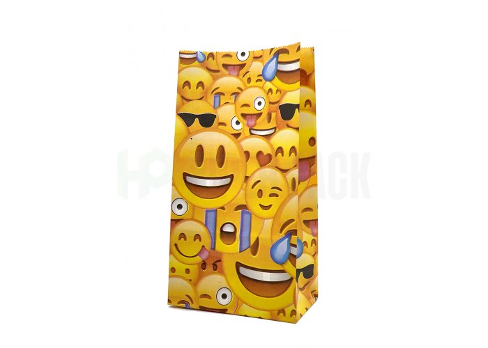 Bolsa de papel cotillón fantasía estampada para fiestas - Emoji