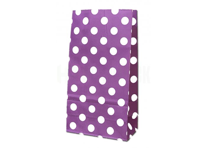Bolsa de papel cotillón fantasía estampada para fiestas - Violeta Lunar Blanco