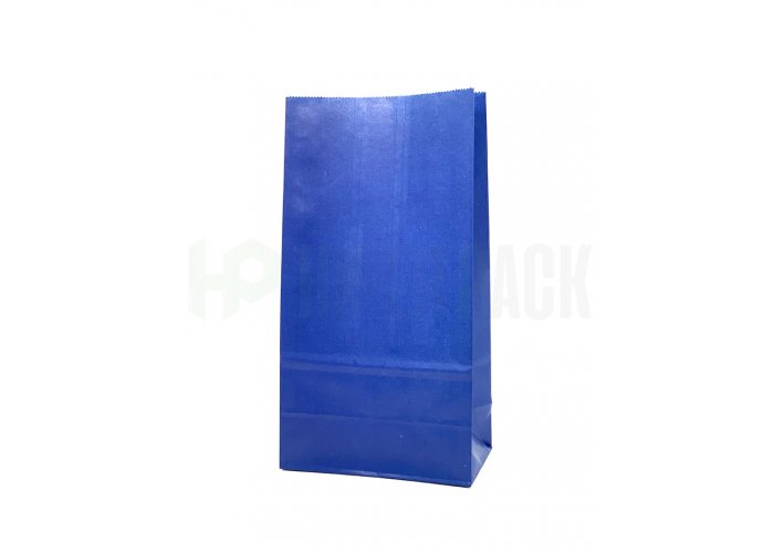 Bolsa de papel cotillón lisa con base - 12,5x7x24,5cm - Azul
