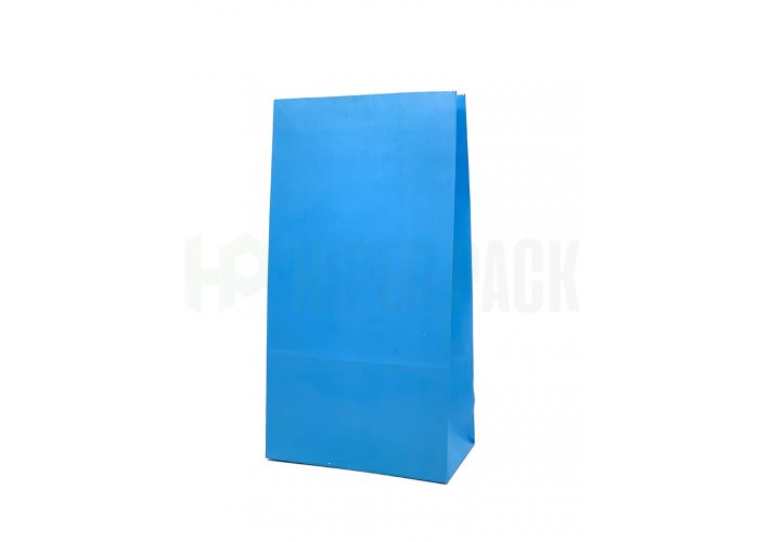 Bolsa de papel cotillón lisa con base - 12,5x7x24,5cm - Celeste