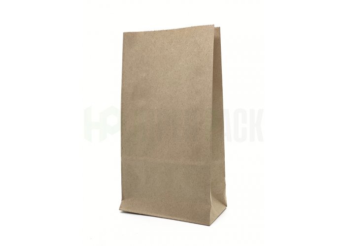 Bolsa de papel cotillón lisa con base - 12,5x7x24,5cm - Marron