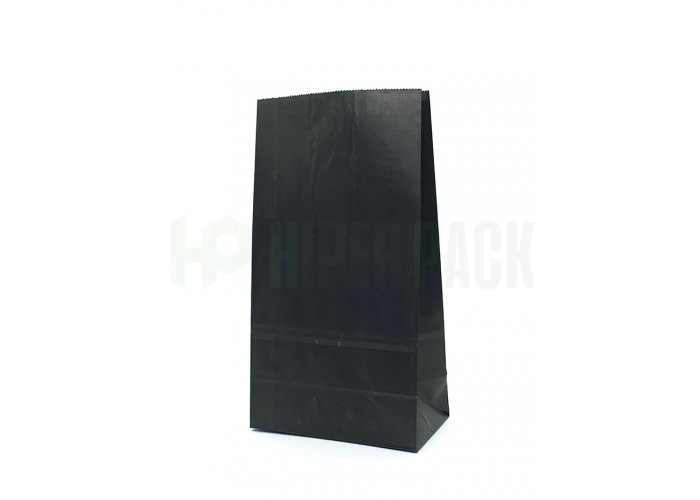 Bolsa de papel cotillón lisa con base - 12,5x7x24,5cm - Negro