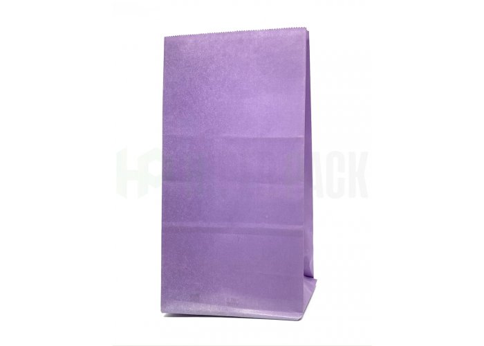 Bolsa de papel cotillón lisa con base - 12,5x7x24,5cm - Lila
