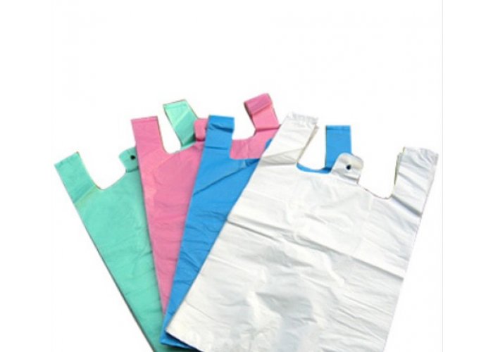 Bolsa camiseta baja densidad color - Varios tamaños, Pack x100 unidades