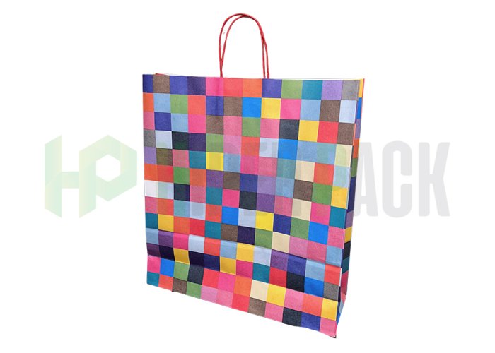Bolsa de papel fantasía con manija estampada - Varios diseños y medidas - Cuadrado Multicolor 45X48