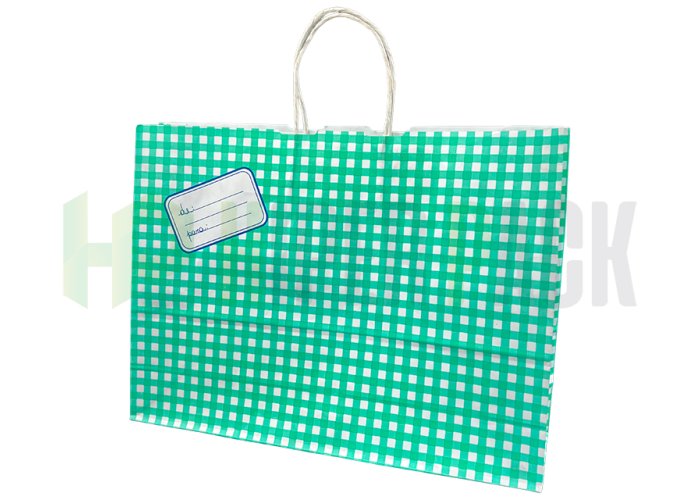 Bolsa de papel fantasía con manija estampada - Varios diseños y medidas - Bolsa Etiqueta Verde 43X43
