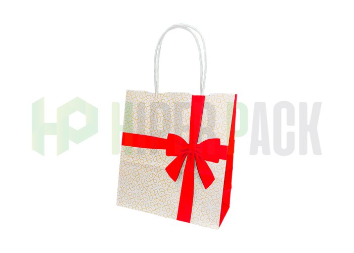 Bolsa de papel fantasía con manija estampada - Varios diseños y medidas - Bolsa Monio Rojo 22X30