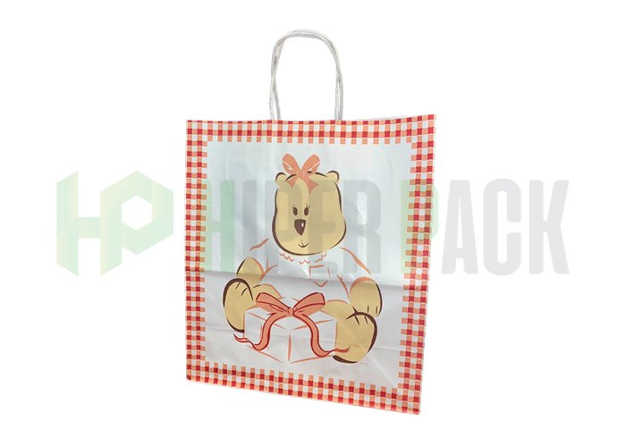 Bolsa de papel fantasía con manija estampada - Varios diseños y medidas - Bolsa Osito Nena 34X17X38
