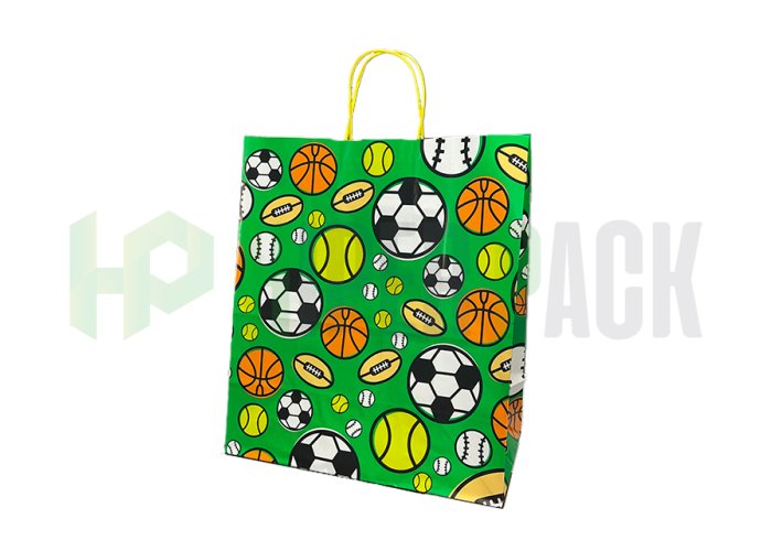 Bolsa de papel fantasía con manija estampada - Varios diseños y medidas - Bolsa Pelotas 32X10X30