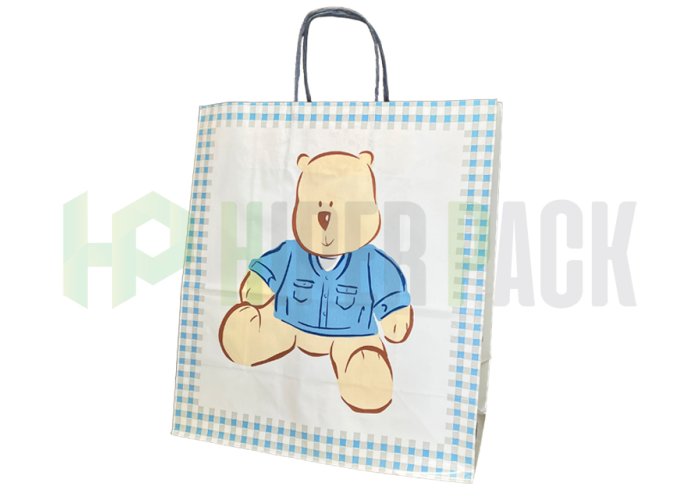 Bolsa de papel fantasía con manija estampada - Varios diseños y medidas - Bolsa Osito Nene 34X17X38