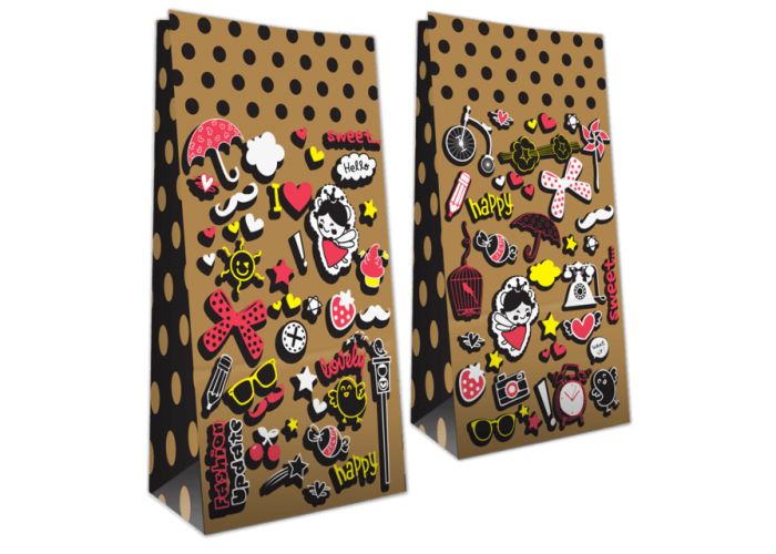 Bolsa cotillón grande sin manija con diseño - 14x8x26cm - Fashion