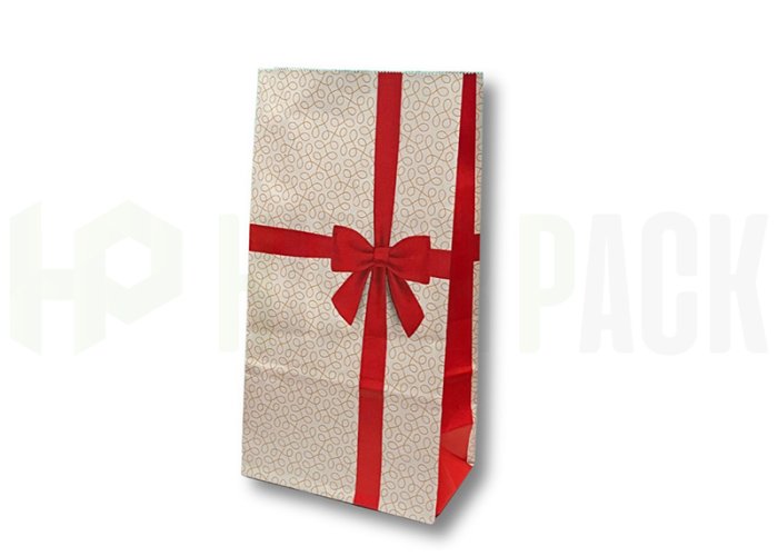 Bolsa de papel cotillón fantasía estampada para fiestas - Monio Rojo