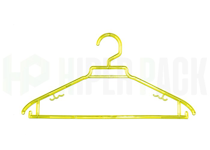 Percha Acrílico con Corbatero Adultos - Art. H-43 - Amarillo