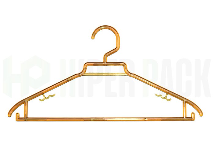 Percha Acrílico con Corbatero Adultos - Art. H-43 - Marron