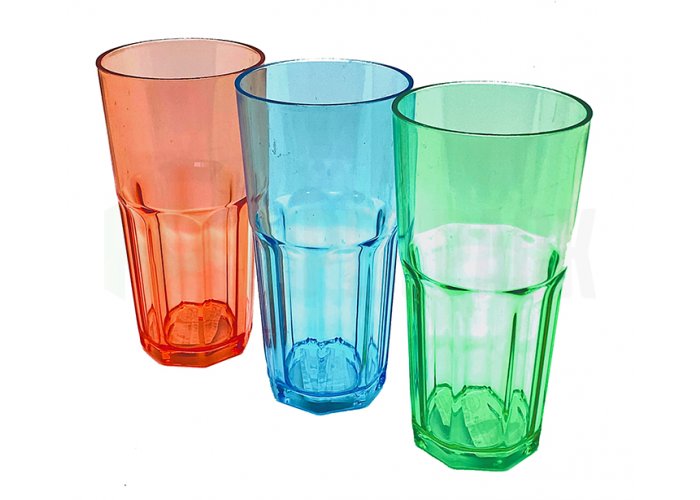 Vaso Facetado Cristal 360cc Simil Vidrio