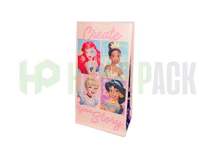 Bolsa de papel cotillón fantasía estampada para fiestas - Princesas