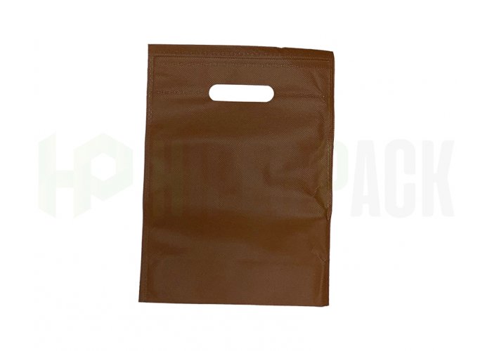 Bolsa riñón ecológica de friselina reciclable - Compra mínima 200 unidades - 15X21X7 Chocolate