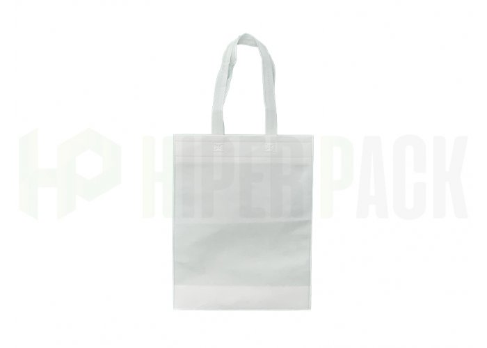 Bolsa ecológica de friselina con manija reutilizable - Varios colores - Blanca 30X40 Con Manija