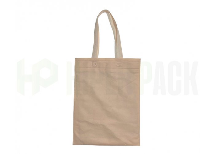 Bolsa ecológica de friselina con manija reutilizable - Varios colores - Beige 30X40 Con Manija